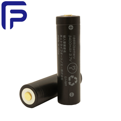 NCR 18650 3400mah Lithium Ion Battery , 6A Rechargeable Flashlight Battery
