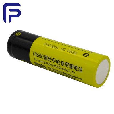 3.7Volt Flash Light Battery , Cylindrical Rechargeable Lithium Ion Battery 3350mAh ODM