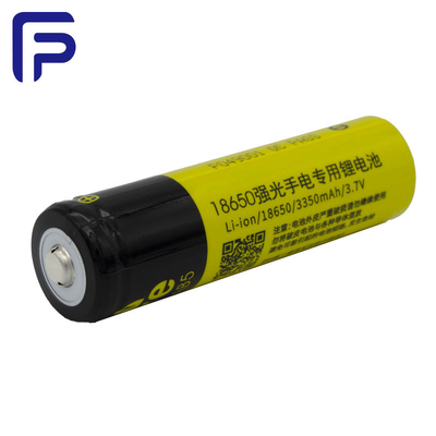 3.7Volt Flash Light Battery , Cylindrical Rechargeable Lithium Ion Battery 3350mAh ODM